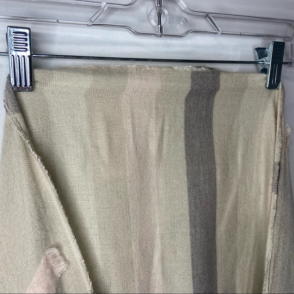 J. CREW Double-Side Beige Scarf Gray & Pink Strips - Picture 3 of 9